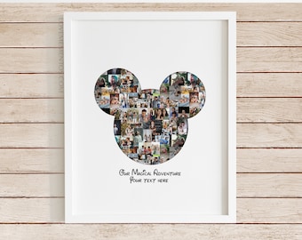 Disneyworld Gift for Family, Personalized Disney Photo Collage, Disneyworld gift for Disney mom, Disney birthday gift for girlfriend, disney