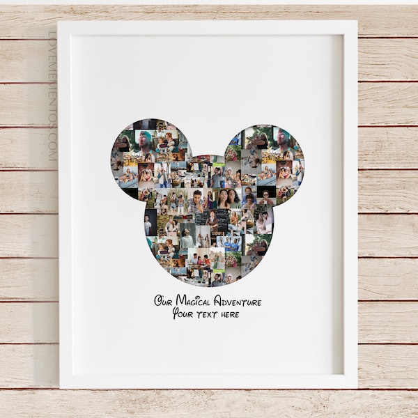 Cadeau Disneyworld pour la famille, collage de photos Disney personnalisé, cadeau Disneyworld pour maman Disney, cadeau d'anniversaire Disney pour petite amie, disney