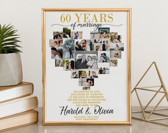 60 Years of Marriage, 60th Wedding Anniversary Gift for Couples, 60th Anniversary Decorations, 60th Wedding Anniversary Gifts for Parents