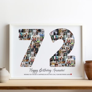 Cadeau 72e anniversaire homme femme, décorations de fête 72e anniversaire, cadeau 72e anniversaire maman, papa, faire-part 72e anniversaire, jeux photo, idées de panneaux