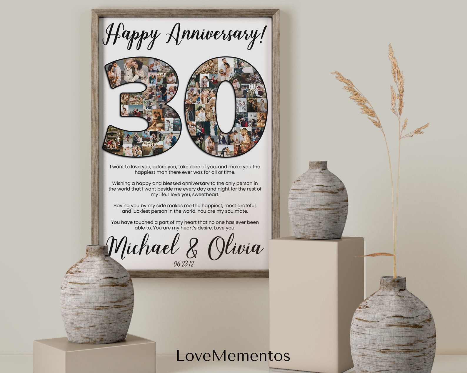 Custom 30th Wedding Anniversary Gift for Wife 30 Years Etsy