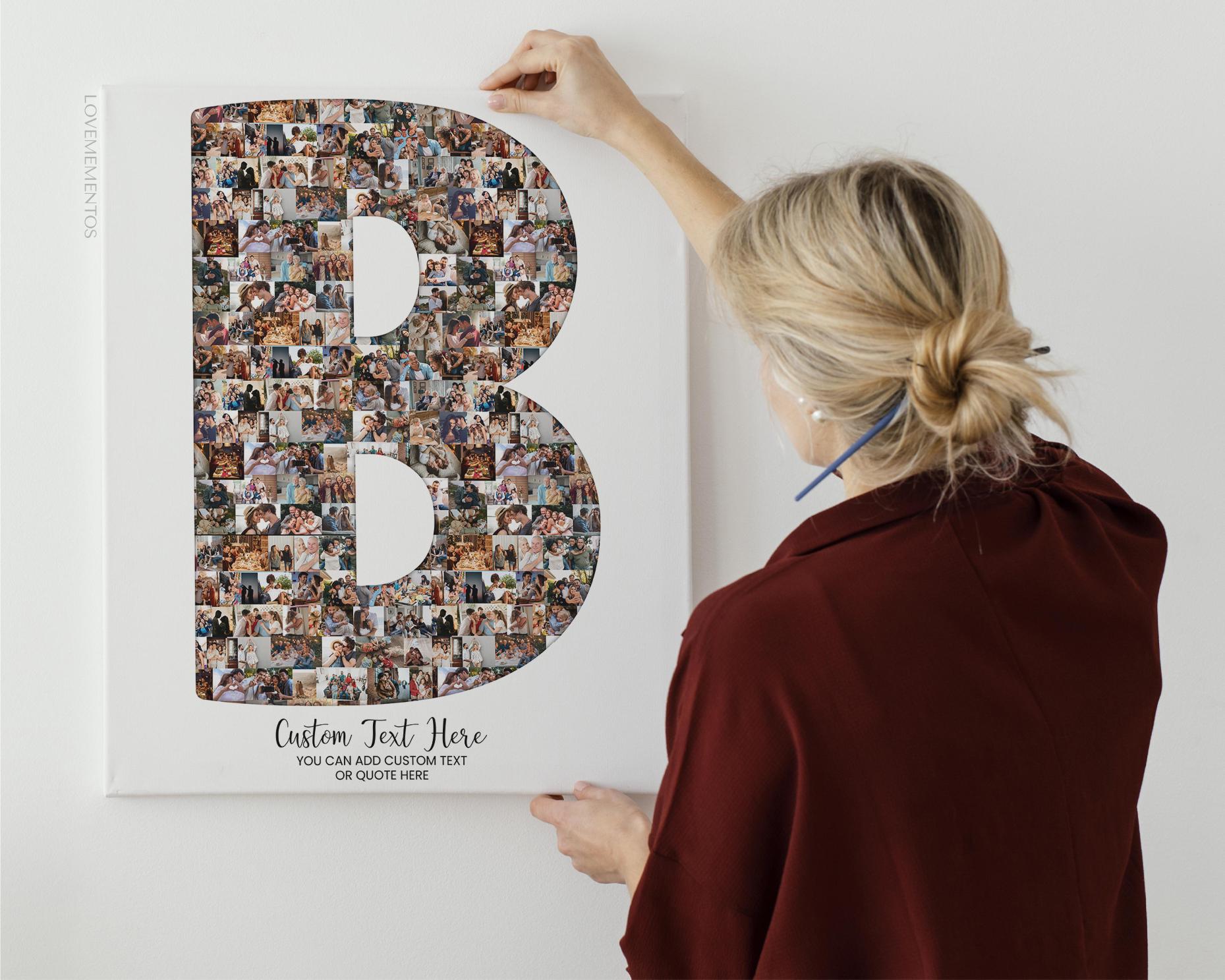 Custom Letter B Photo Collage, Letter B Picture Montage, Letter B Wall ...