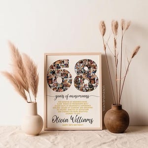 68 Geburtstag Geschenk Foto Collage Countdown, 68 Gründe warum wir dich lieben, Geschenk zum 68 Geburtstag für sie Ihn, Karte zum 68 Geburtstag einladen Poster