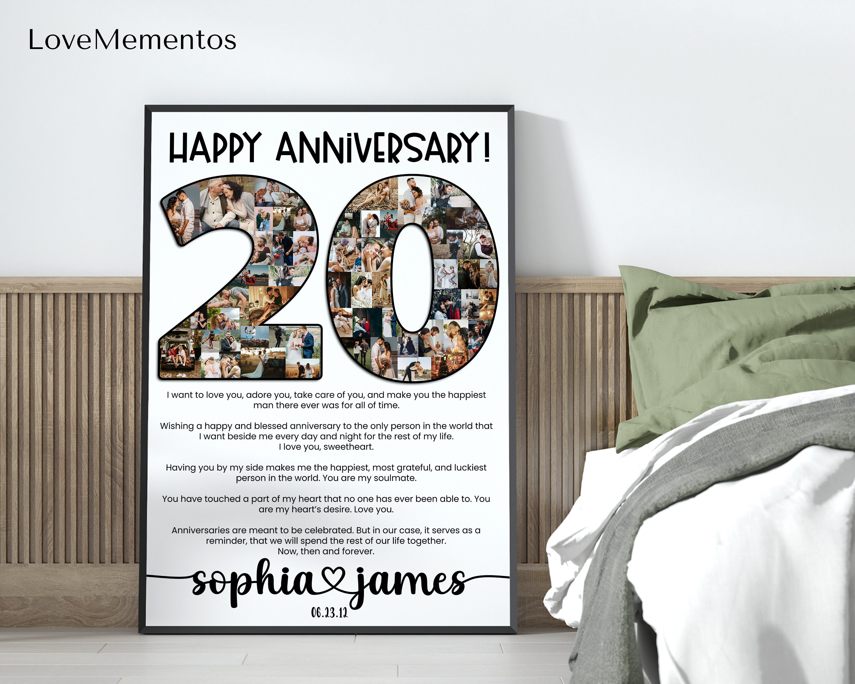 Custom 20 Years Anniversary Gift for Husband 20th Wedding Etsy