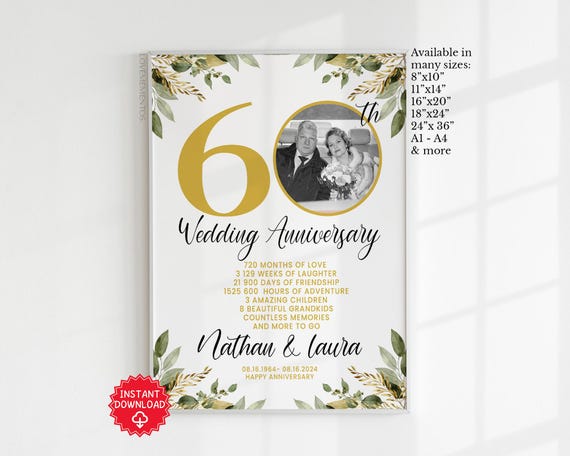 60th Wedding Anniversary Posters Diamond 60th Wedding Anniversary - View #12