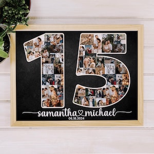 Custom 15th Anniversary Gift for Husband Wife, 15 Years Wedding Anniversary Gift for Men Women, 15th Anniversary Decorations, Couples Gift