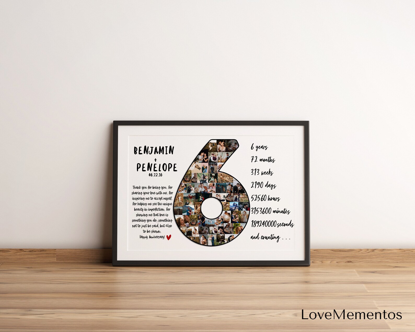 6 Years Anniversary Gift for Wife 6th Wedding Anniversary | Etsy