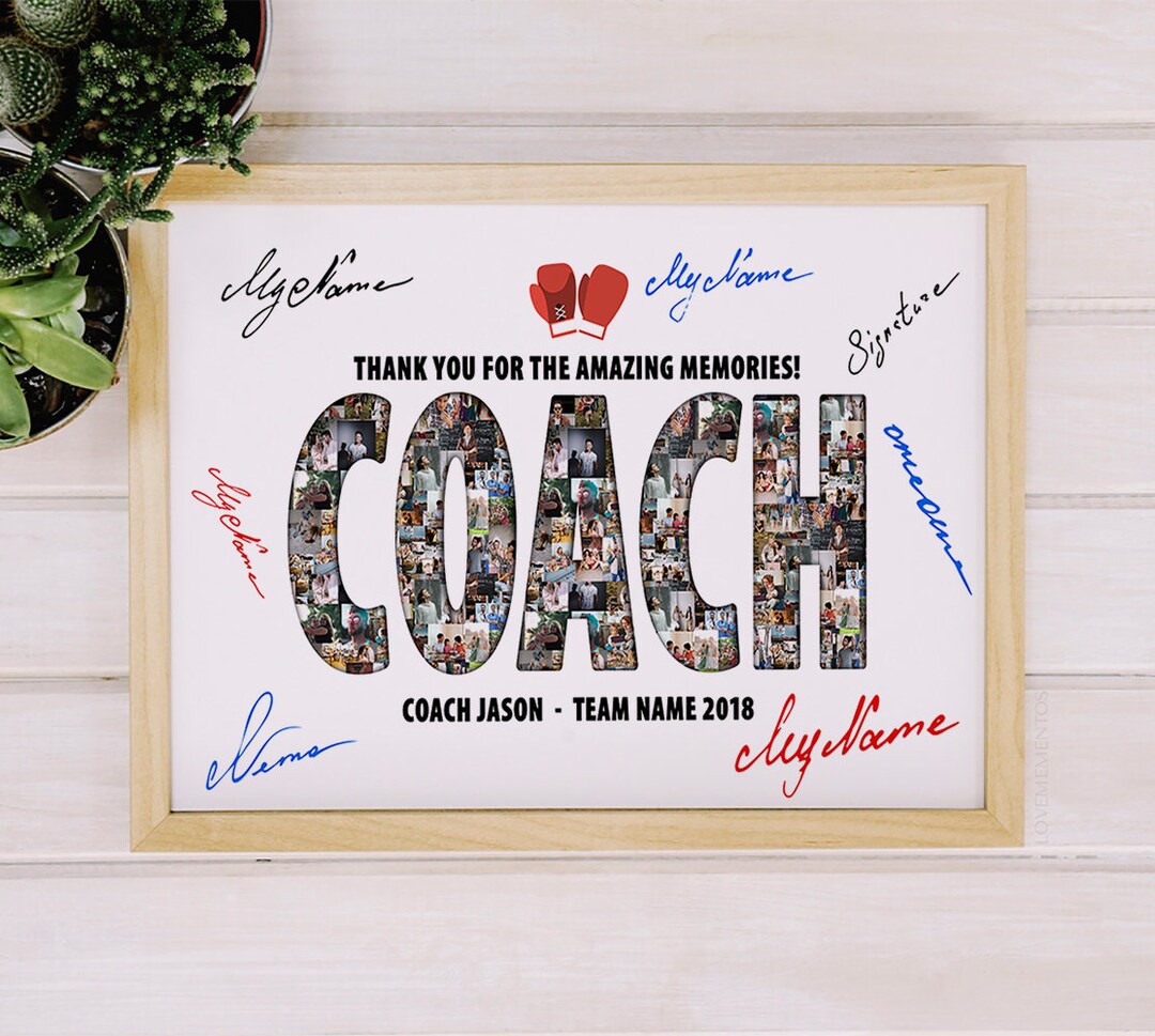 Boxing Coach Gift, Personalized Boxer Trainer Photo Collage Gift ...