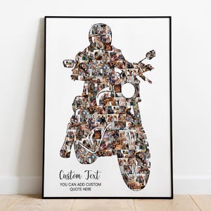 Motorbike Gifts, Motorcycle Gifts, Moto Wall Art Gift for Dad Son Husband, Biker Gifts, Harley Davidson Photo gift, Motorbike Photo Collage
