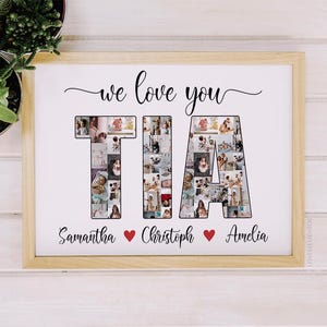 Tia Photo Collage Gift from Niece Nephew Baby Kids, tia era gifts, Tia Vibes, Mothers Day gift, Birthday Gift for Tia Aunt, Tia Valentines