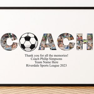 Soccer Coach Gift, Personalized Soccer Coach Gift Photo Collage, Photo Gift for Soccer Coach, Football Coach, Sports Gift from team, Picture