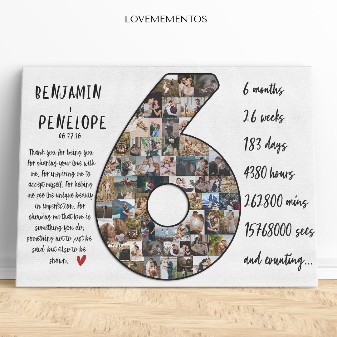 Custom 6 Months Dating Anniversary Gift for Girlfriend , 6th Month - Things To Get Your Girlfriend For 6 Month Anniversary
