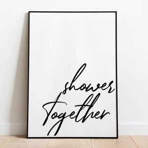 Funny Bathroom Signs Printable, Shower Together, Bathroom Wall Decor, Bathroom Wall Art, Bathroom Prints, Bathroom Art Set, Bathroom Signs