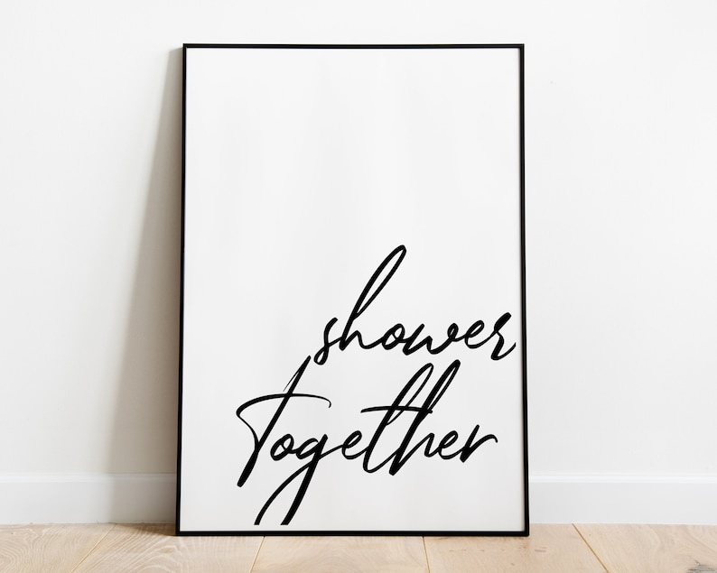 Funny Bathroom Signs Printable Shower Together Bathroom Wall | Etsy