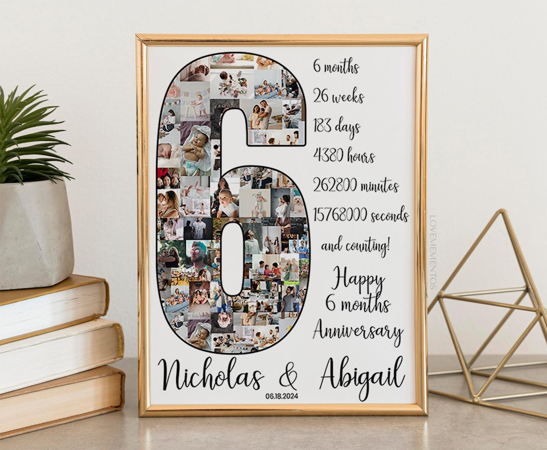 6 Months Anniversary Gift, 6th Month Dating Relationship Gift for ...