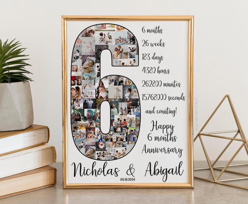 6 Months Anniversary Gift, 6th Month Dating Relationship Gift for ...