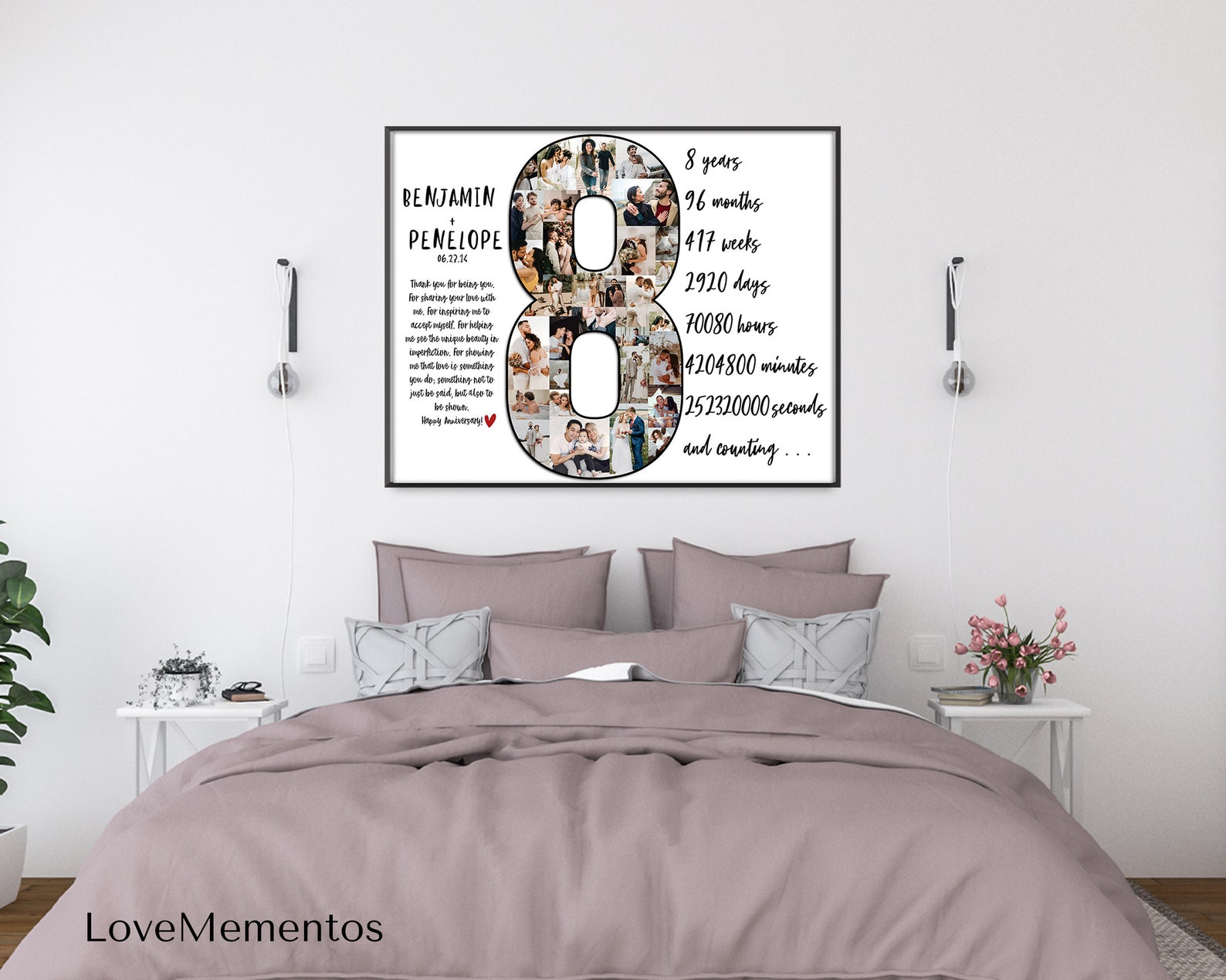 Bronze Wedding Anniversary Gift for Husband Eight Years Down Etsy