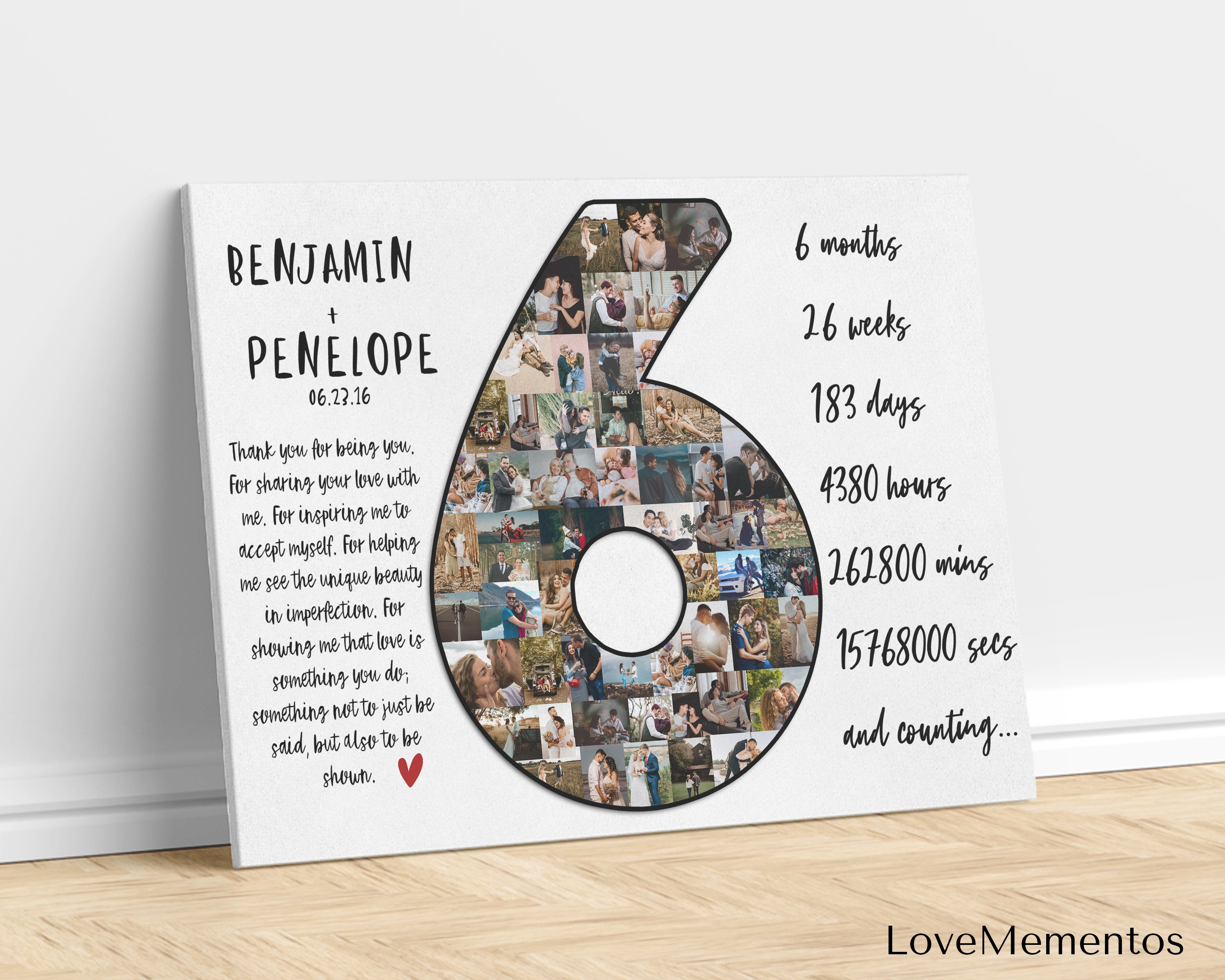 Custom 6 Months Dating Anniversary Gift for Girlfriend 6th Etsy