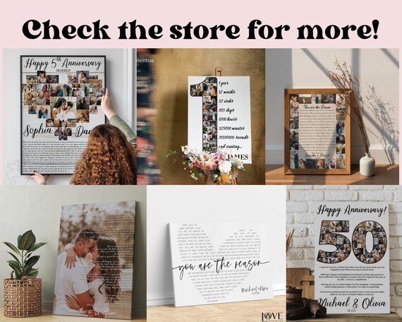 1st Anniversary Gift for Husband, Paper Anniversary Gift for Him, 1 Year  Wedding Anniversary Gift for Wife, Custom 1 Year Photo Collage 