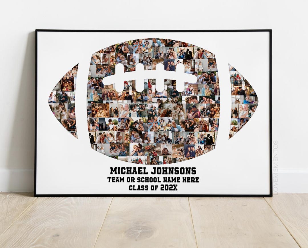Football Photo Collage, Football Senior Night Gift, Football Coach Gift ...