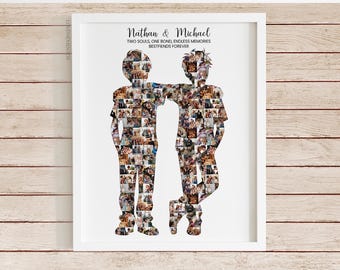 Regalo para mejores amigos para niños, collage de amistad para niños, mejores amigos para niños, regalos imprimibles para mejores amigos para niños, póster de mejores amigos para niños, niño pequeño