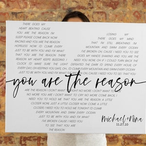 Song Lyrics Wall Art Print Printable, Wedding Song Lyrics Art Anniversary, First Dance Song Lyrics Print Canvas, Gift for Husband , for him