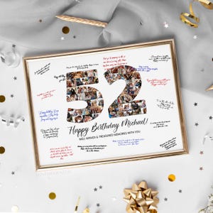 52. Geburtstag Dekoration Gästebuch Schild, 52. Geburtstag Geschenk Männer Frauen, 52. Geburtstag Party Einladung Poster, 52. Geburtstagskarte Für Ihn Sie