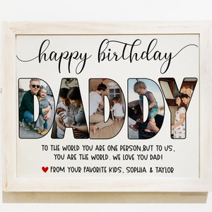 Geburtstagsgeschenk für Papa von Kindern, Papa Geburtstagsgeschenk von Sohn Baby Tochter, Papa Foto Collage, individuelles Geschenk für Papa von erwachsene Tochter