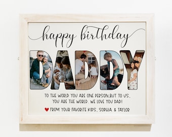 Birthday Gift for Dad from Kids, Daddy Birthday Gift from Son Baby Daughter, Daddy Photo Collage, Custom Gift for Daddy from Adult Daughter
