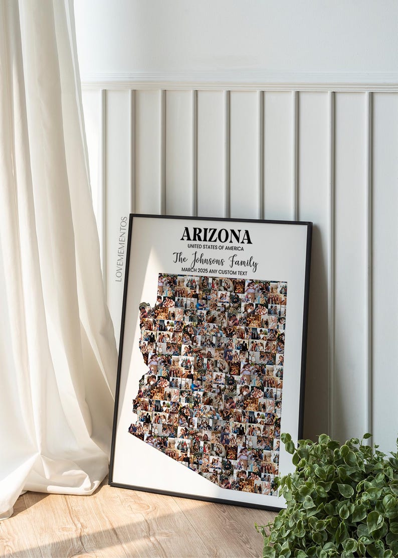 Arizona Map Art Photo Collage, Arizona Travel Memories, Arizona ...