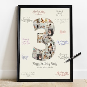 Decorazioni per il 3° compleanno, inviti per feste di 3° compleanno, bomboniere per giochi di 3° compleanno, regalo di 3° compleanno per maschietti e femminucce, libro degli ospiti per 3° compleanno