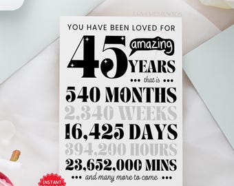 Grazie! 45 – Targa In Plastica Per 45° Compleanno, 30x20 Cm – Decorazione Divertente E Idea Regalo