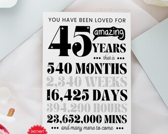 Grazie! 45 – Targa In Plastica Per 45° Compleanno, 30x20 Cm – Decorazione Divertente E Idea Regalo