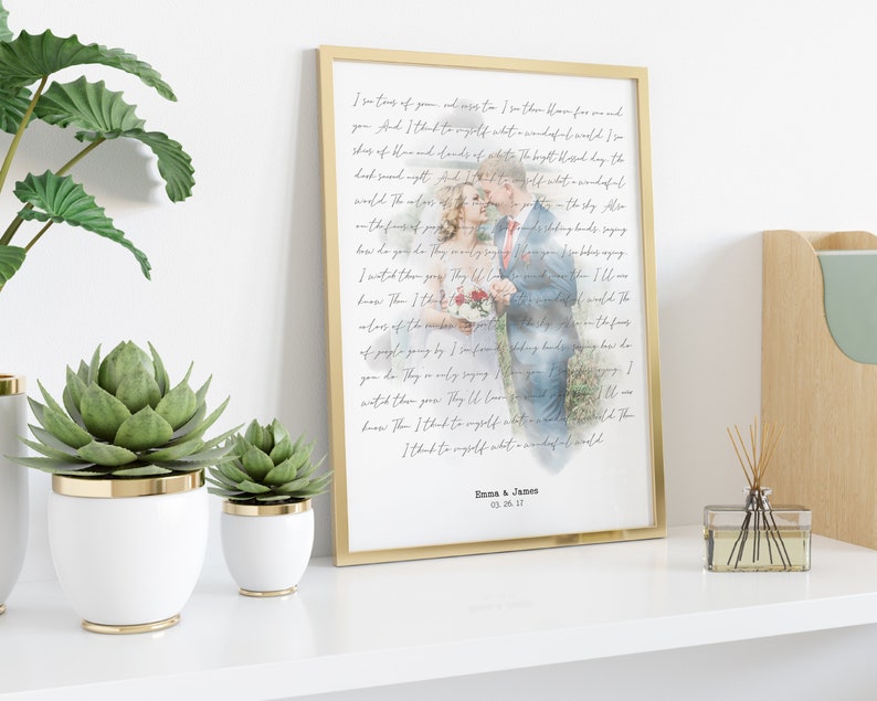 song lyrics print anniversary gift for parents 6th wedding anniversary gift for him song lyrics wall art Cotton anniversary gift for him