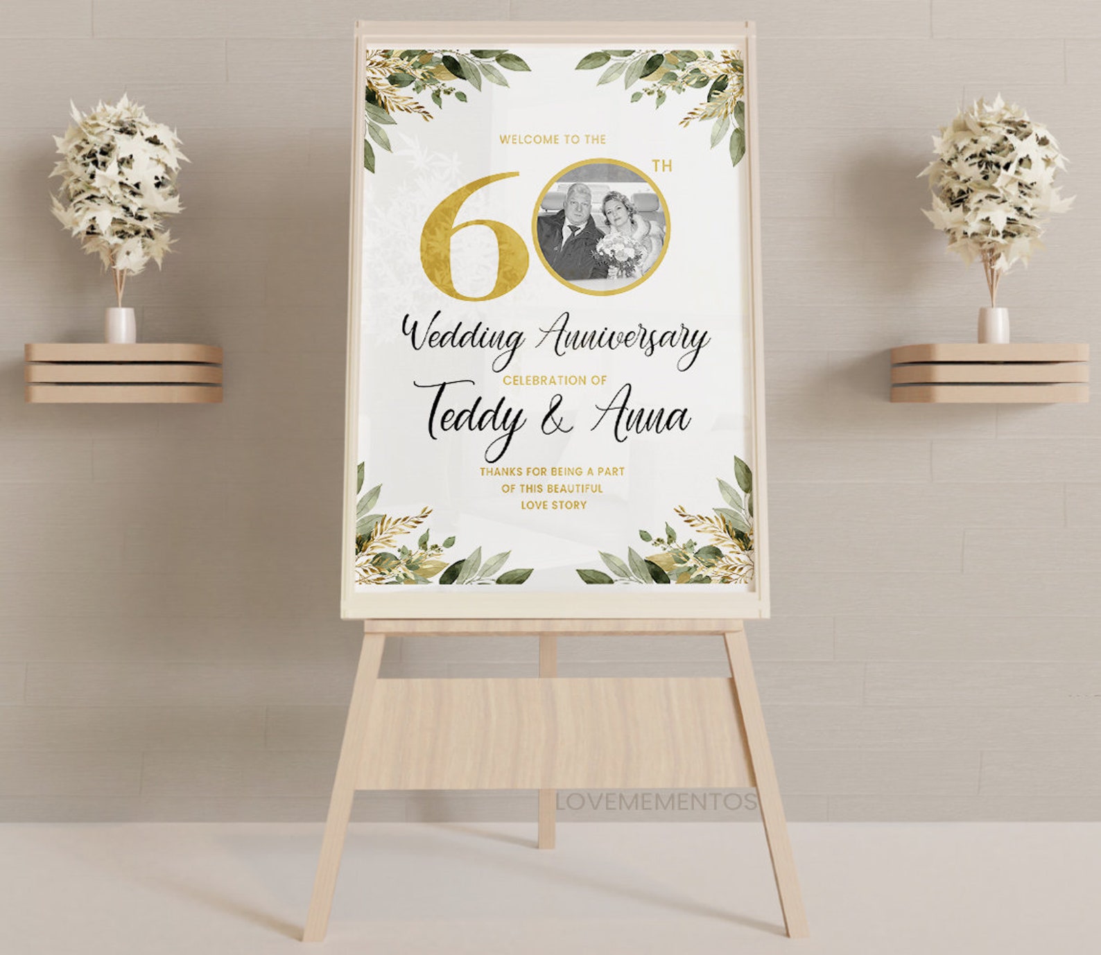 60th Anniversary Party Welcome Sign, 60th Wedding Anniversary Poster ...