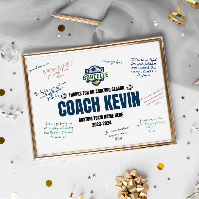 Soccer Coach Gift From Team, Printable Template Soccer Coach Gift, Boys ...