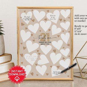 21st birthday decorations, 21 Things we love about you guestbook, 21st birthday gifts, 21 year old birthday party sign, gift for him her 21