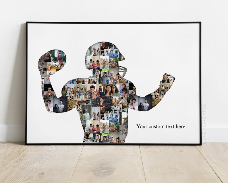 Football Coach gift, American football Lover Gift, Personalized Football Gift for Players Photo Collage, Football Gifts for Boys Son Men image 6