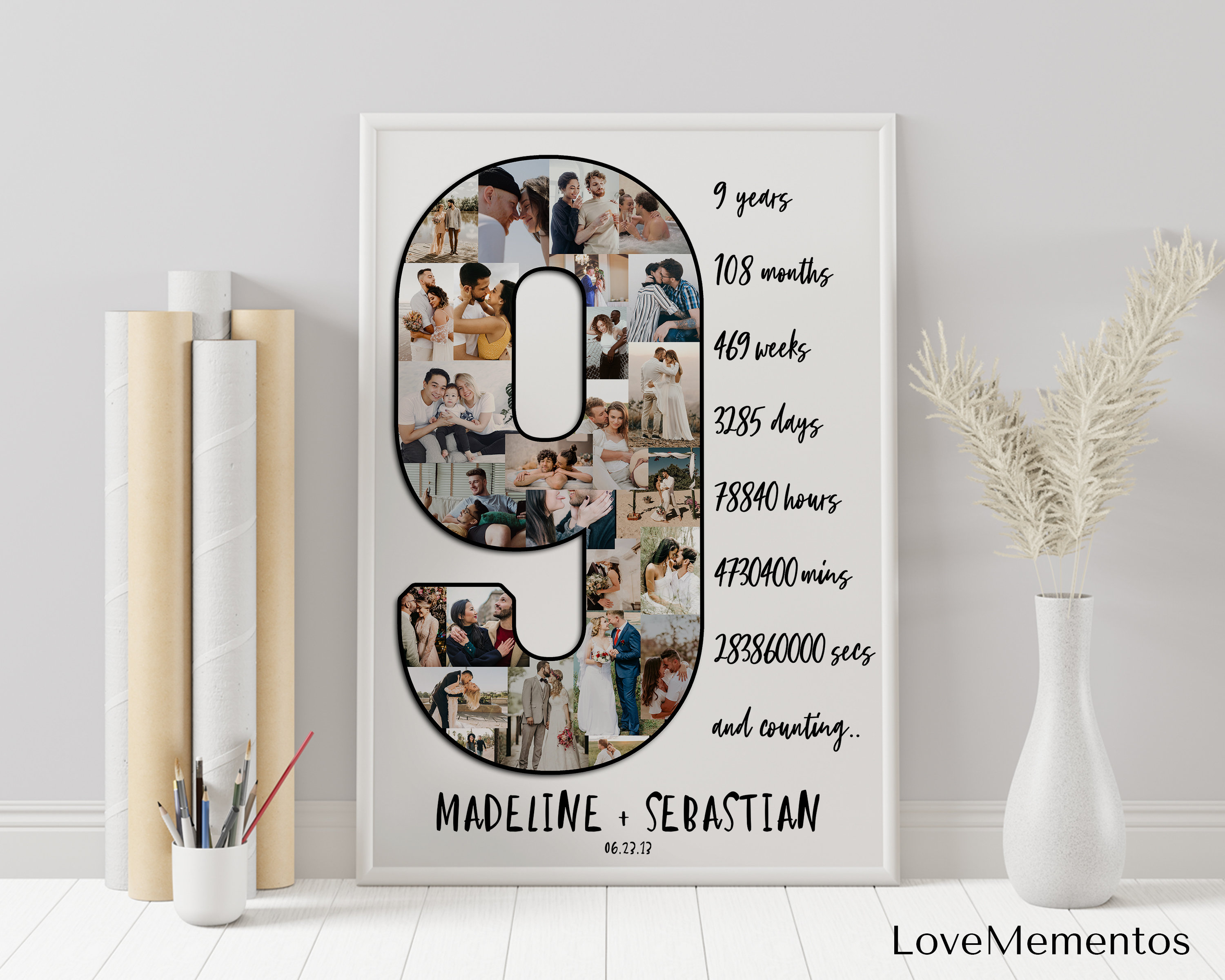 9th Wedding Anniversary Gift for Him Marriage 9 Years Etsy UK