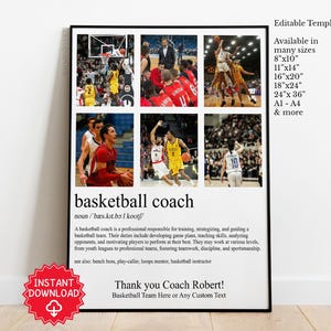 Basketball-Trainer Danke Geschenk vom Team, Basketball-Trainer Definition, Basketball-Trainer Wertschätzung Geschenk von Teamspielern, Geschenkkarte