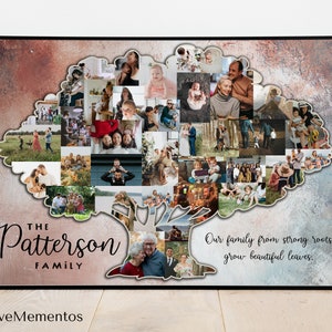 Personalized Family Tree Canvas Wall Decor, Family Tree Art Print, Gift for Couples Parents Grandparents, Family Tree Reunion Banner Gift