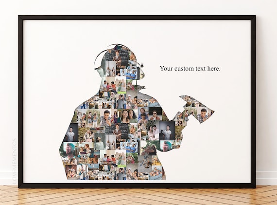 Firefighter Fireman Gift, Personalized Firemen Photo Collage, Fireman Dad Father's Day Gift from Kids, Firefighter Gifts for Him Men Picture