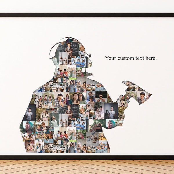 Feuerwehrmann Feuerwehrmann Geschenk, personalisierte Feuerwehrmann Fotocollage, Feuerwehrmann Vatertagsgeschenk von Kindern, Feuerwehrmann Geschenke für Ihn Männer Bild