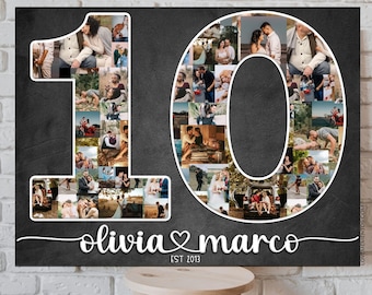 10th Anniversary Gift for Husband, 10 year wedding anniversary gifts for wife, tin anniversary gift for men, Personalized 10th Anniversary