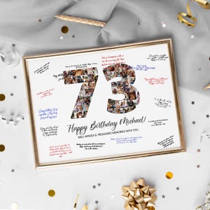 73er Geburtstag Dekoration Gästebuch Schild, 73er Geburtstag Geschenk Männer Frauen, 73er Geburtstag Party Einladung Poster, 73er Geburtstagskarte Him Her