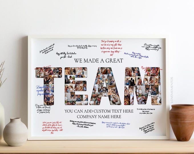 Team Farewell Photo Collage Gift for Coworker Office, Colleague Retirement Party Going Away Gift, Goodbye Gift, Team Gift for Employee