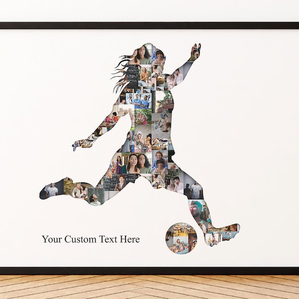 Girls Soccer Gifts, Womens Soccer Poster Photo Collage, Gift for Girls Soccer Coach, Female Soccer Team Players, Girl Soccer Gifts, Woman's
