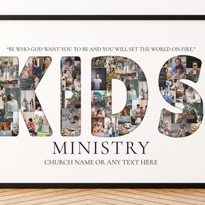 Kids Ministry Gifts Custom Photo Collage, Children's Ministry Pastor Gift, Kids Pastor, Youth Ministry Decoration, Christian Pastor Art