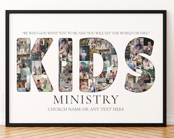 Kids Ministry Gifts Custom Photo Collage, Children's Ministry Pastor Gift, Kids Pastor, Youth Ministry Decoration, Christian Pastor Art