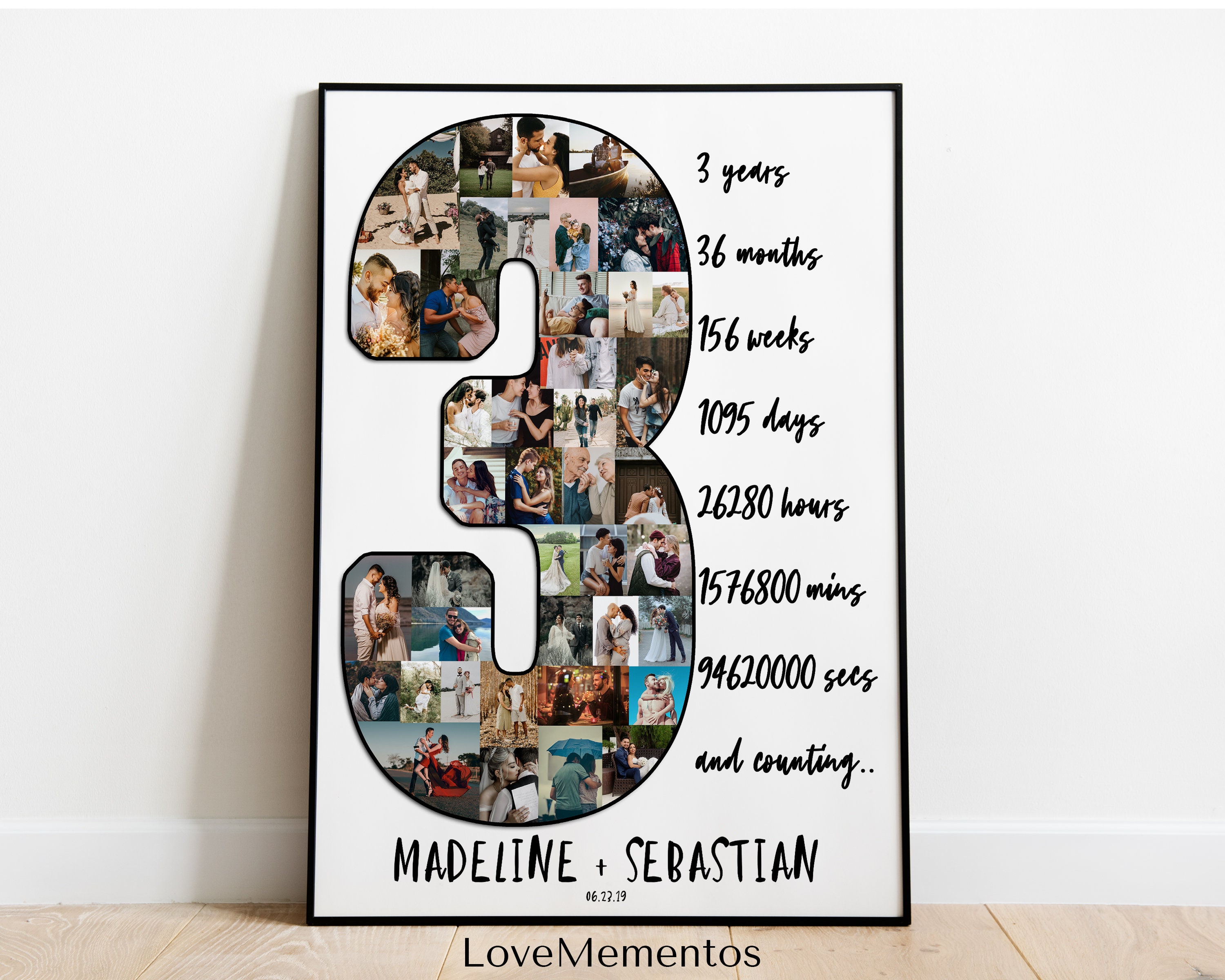 Wedding Anniversary Clock, Personalized Anniversary Gift, Wedding Gift for  Bride, Anniversary Gift for Wife, 1st Anniversary Gifts for Wife 